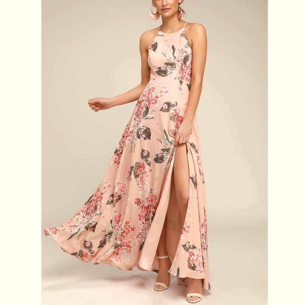 NWT Daley Floral Print High Neck Maxi Dress